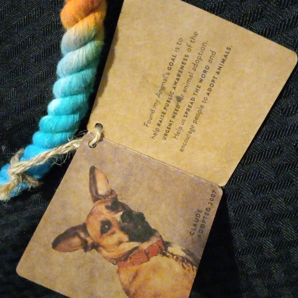 Rainbow Rope and leather dog collar - Picture 7 of 7